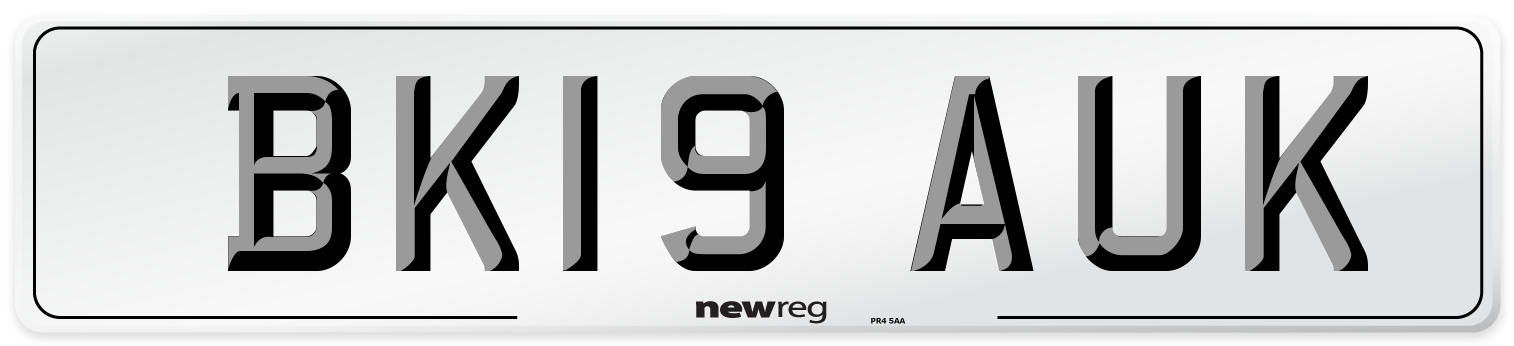 BK19 AUK Number Plate from New Reg